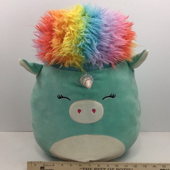 Squishmallow Squish Doos Kennedy Unicorn Plush Pillow Rainbow Hair Tail 17" - Picture 11 of 13